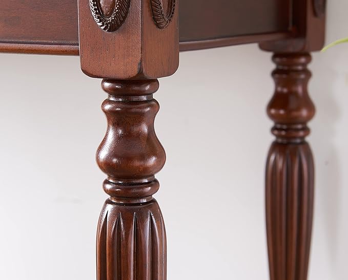 Computer Desk Office Table with 2 Drawers 39.37 Solid Wood Study Writing Desk Workstation with Storage SpaceMid-Century Vanity Dressing Table for Home OfficeCherry Walnut SSZ1533WD