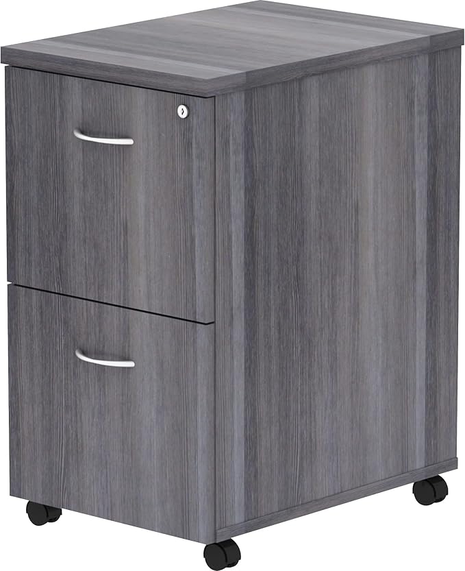 Lorell Weathered Charcoal Laminate Desking Pedestal - 2-Drawer