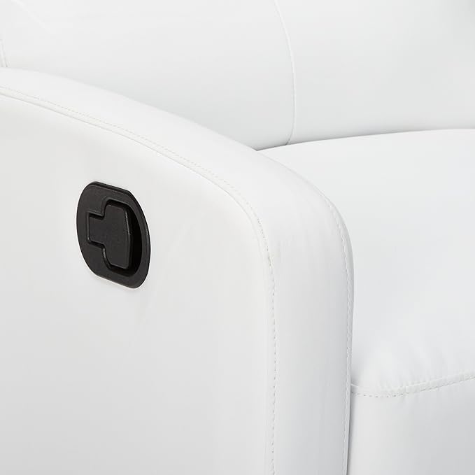 Christopher Knight Home Samedi PU Recliner White 26.25D x 37.25W x 40H in