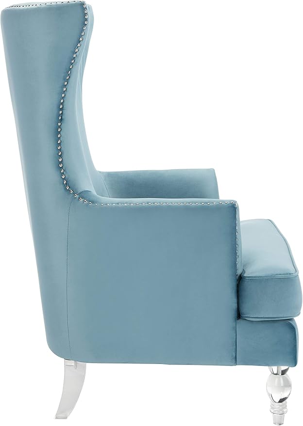 Safavieh Couture Geode Modern Light Blue Wingback Chair