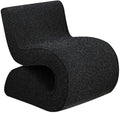 Pemberly Row Fabric Upholstered Armless Accent Chair Charcoal Bouclé Curved Design 29.5 H x 22.75 W x 29.75 D Modern Style Cozy Living Room or Bedroom Seating