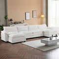 VINGLI Convertible Modular Sectional Sofa for Living Room with Deep Seat &amp 2 Movable 2-Layer Ottomans U-Shape Cloud Sofa Bed with Chaise Oversized 4-Seater Armchair Sleeper Couch Chenille Crea