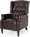 Christopher Knight Home GDFStudio Elizabeth Tufted Bonded Leather Recliner Vintage Reclining Reading Armchair 28.5D x 34.5W x 41H in Brown