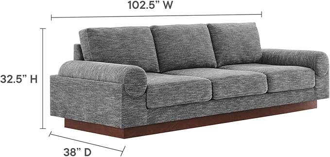 Modway EEI-6401-GRY Oasis Upholstered Fabric Sofa Gray