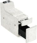 Versatile Console for Olar Oversized Modular Couch Fuctional Side Table Wireless Charging Outlets Cup Holders Storage Drawer Combined with Sofa Seat by U-connectors Chenille White
