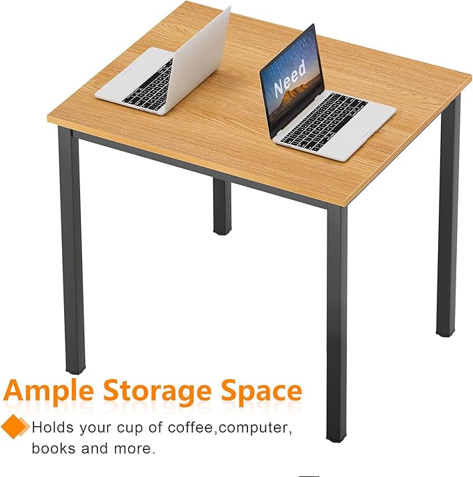SDHYL 31.5 inches Modern Computer Desk Wooden Home Office Desk Small Writing Desk Study Table Sturdy Workstation Easy Assemble Teak (31.5L * 23.6W)