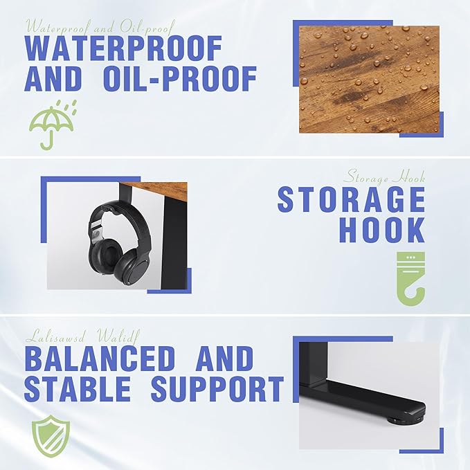 Homall Electric Standing Desk Height Adjustable Stand up Desk with Headphone Hook and USB Port Home Office Computer Desks with Splice Board