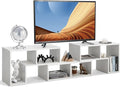 GOFLAME 3 Pieces TV Console Stand Modern Entertainment Center for 50 55 60 65 Inch Flat Screen TV Free Combination Bookcase for Storage &amp Display Suitable for Living Room Bedroom (White)