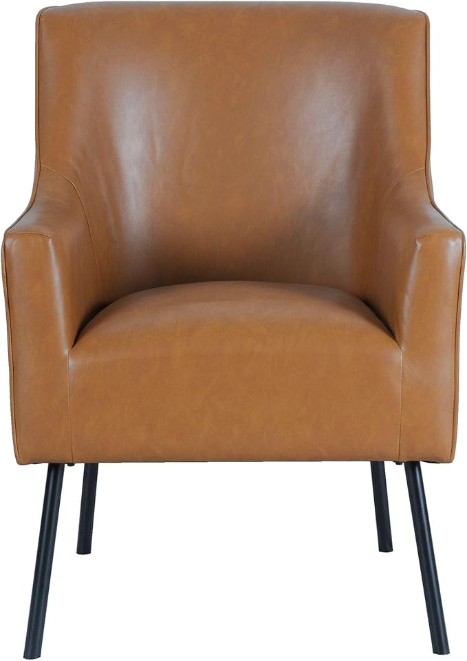 HomePop Modern Faux Leather Modern Accent Chair