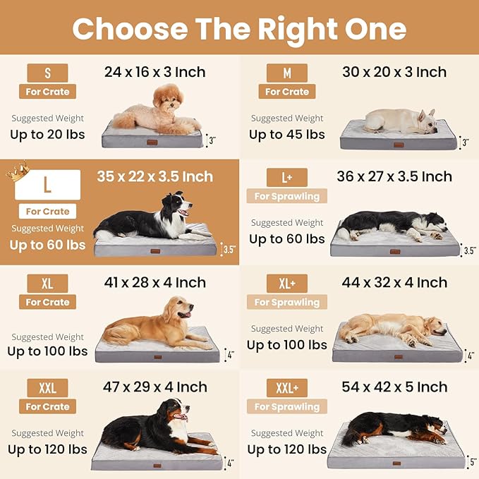 OhGeni Orthopedic Waterproof Dog Bed for Medium Large Dogs Machine-Washable Removable Cover in Easy-Clean Fabric High Density Foam &amp Easy-Carry Handle Suitable for Crate 35 inch (Pink)