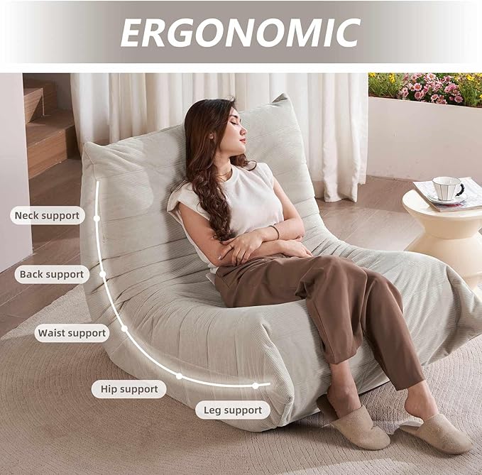 Modern Living Room Adult Floor Sofa Adult Living Room Furniture high Resilience Memory Sponge Comfortable Bedroom Balcony Dormitory Floor Chair. (Apricot)