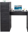 YUNWANG Computer Desk with 4 Drawers and Shelves Gaming Desk with Power Outlets Office Work Study Laptop Desk for Home Office Small Spaces
