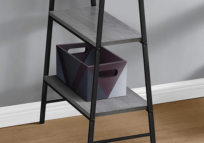 Computer Desk Home Office Laptop Storage Shelves 48 l Work Grey Laminate Black Metal Contemporary Modern II842