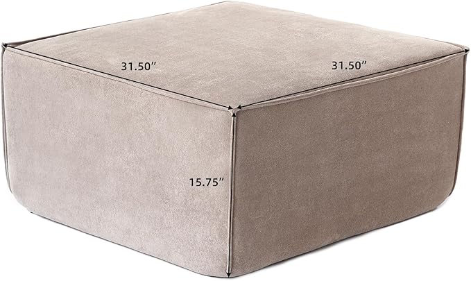 JACH Sofa Ottoman Module Minimalist Comfy Breathable Ottoman Footstool Paired with Sofa Couch for Living Room Apartment Brown