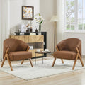 Mid Century Modern Chair Upholstered Accent Chair with Wood Frame and Linen Fabric for Living Room Comfortable Reading Armchair in Grey Easy Assembly