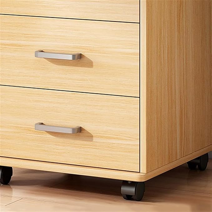 Office Filing Cabinet 3 Drawer Cabinet Filing Cabinet with Lock Storage Wheel Slide Small Side Cabinet Under(Color:Beige)