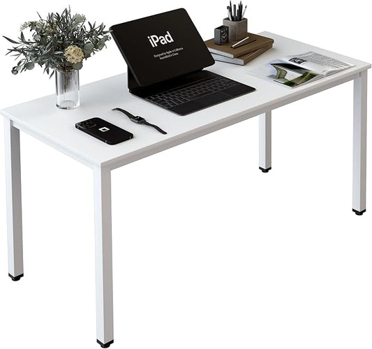 Computer Desk for Small SpaceModern Simple Laptop DeskComputer Table Study Writing Desk for Home OfficeDining RoomLiving Room (White 55 * 23.5in)
