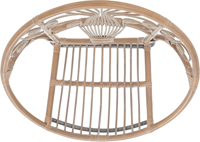 Safavieh Home Collection Carlson Grey and White Rattan Round Accent Chair
