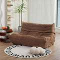N&ampV Fireside Loveseat Mid Century Armless Twin Size Floor Sofa Soft Premium Corduroy Floor Lounge Chair Foam Sofa Accent Chair for Living Room Bedroom and Office Brown Sugar