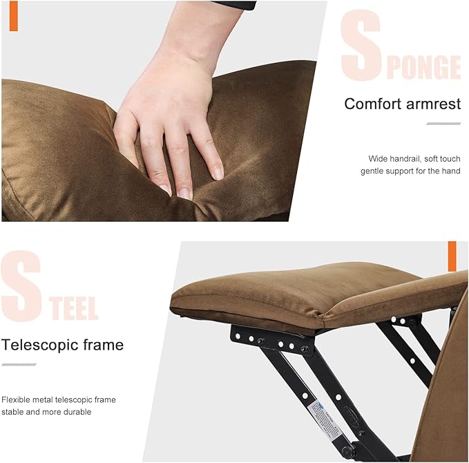 DAZONE Brown Small Power Lift Recliner Chair for Elderly - Quiet Motor Electric Recliner with Overstuffed Comfort with Space-Saving Design for Living Room Bedroom