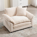 Chenilli Oversized Accent Chair Armchair Chair with Ottoman Comfy Single Sofa with Large Seat and Extra Wide Armrests UpholsteredReading Chairs for Bedroom Living Room