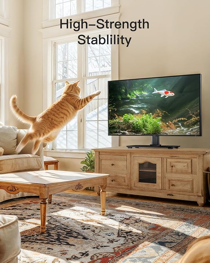 PERLESMITH Universal TV Stand Legs for 32-60 inch TVs Table Top TV Stand up to 88 lbs Height Adjustable Television TV Mount Universal TV Leg Base for Living Room &amp Bedroom VESA 400x400mm PSTVS