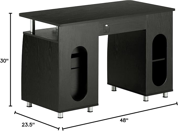 Techni Mobili 47.25 Ergonomic Computer Writing Desk with Drawers File Cabinet and Storage for Home Office Espresso