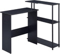Black Office Desk with Bookshelf