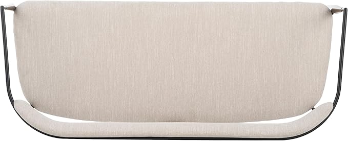 55 Metal Loveseat SetteeModern Upholstered Sofa with Iron FrameUpholstered Plush SeatingBrown Trim &amp Open Backrest Compact Design for Small SpacesLiving RoomBedroomApartmentsLoftsBeige