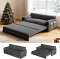 healthomse 66 Queen Size Sleeper Sofa Bed 3-in-1 Convertible Pull Out Sofa Bed with Side Storage Modern Velvet Loveseat for Living Room Bedroom Apartment Office Lounge (Grey 66inch)