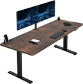VIVO Large Electric 83 x 30 in Standing Desk Memory Height Adjustment 1B Series Holds 220 lbs Rustic Vintage Brown Top Black Frame DESK-KIT-1B8N