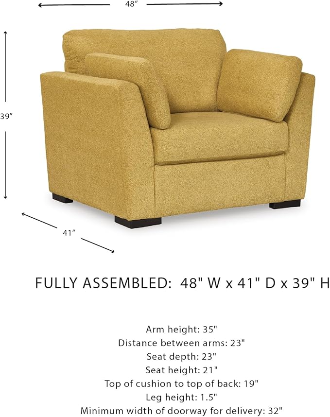 Signature Design by Ashley Keerwick Modern Upholstered Oversized Chair Yellow