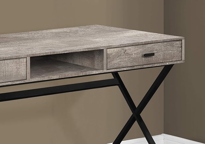 Computer Desk Home Office Laptop Storage Drawers 48 l Work Beige Laminate Black Metal Contemporary Modern
