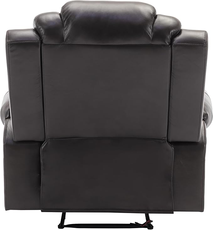 ERYE Manual Recliner Chair with LED Light Strip for Living Room Bedroom Manual Reclining Home Theater Seating Armchair Faux Leather Tufted