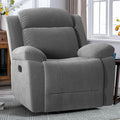 Rocker Recliner Chair for Adults Manual Recliners with Overstuffed Backrest and Armrests Upholstered Rocking Reclining Sofa Chair for Living Room Grey