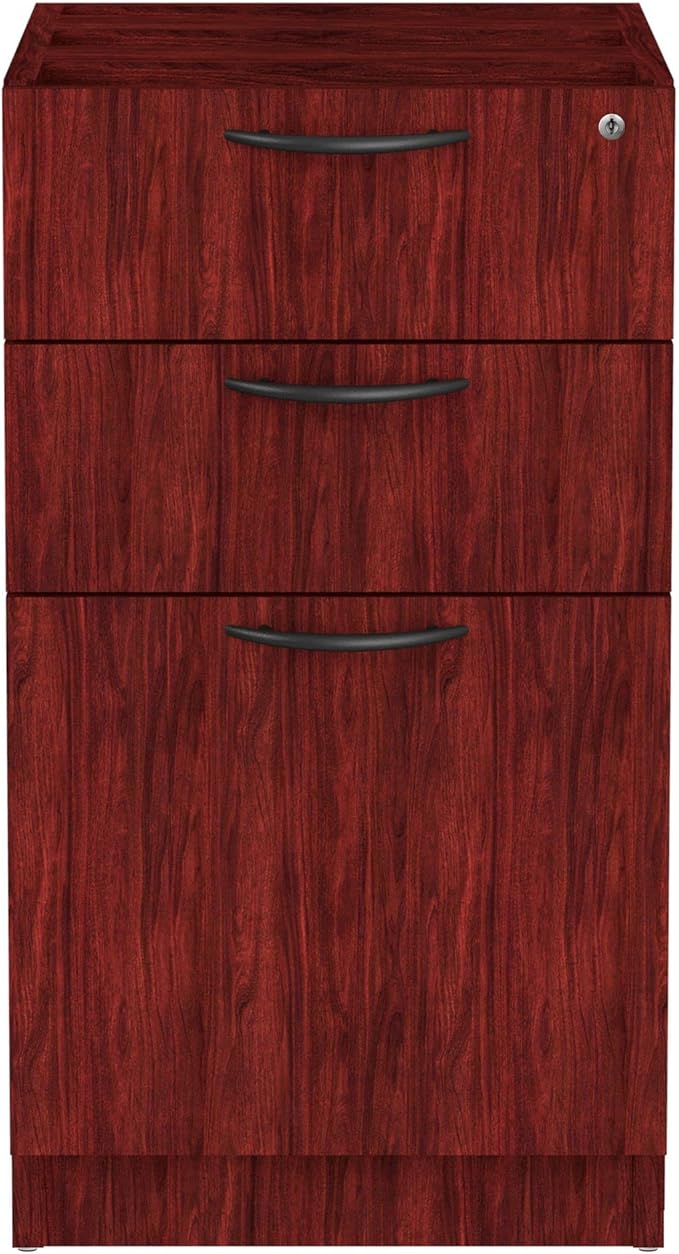 Alera Valencia Series 16 by 22 by 28-Inch 2 Box and 1 File Drawer Full Pedestal Mahogany