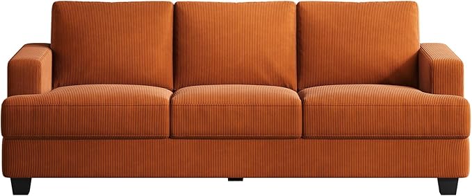 Fadware Sofa Couch 3 Seater Sofa with Suppleness Armrests Fabric Deep Seat Sofa with Upholstered Cushion&amp Backrests Modern Comfy Couch for Living Room Apartment