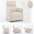 Small Electric Nursery Recliner Chairs for AdultsGrey Power Recliner Chairs with Remote &amp Side Pockets Fabric Reclining Chair for Living Room Bedroom Ofiice Comfort &amp Space-Saving (Beige)
