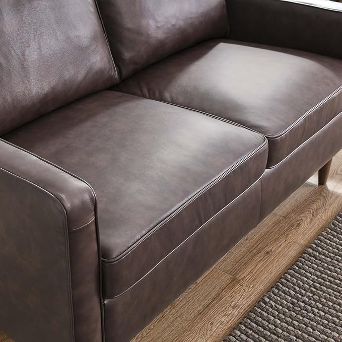 Modway Impart Upholstered Genuine Leather Loveseat in Brown