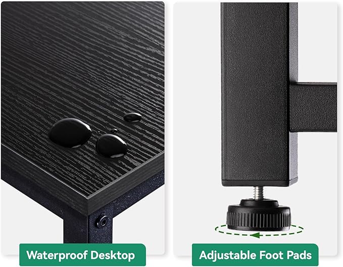 AODK L Shaped Desk 50 Inch Computer Desk with Storage Bag Reversible Home Office Desk with Host Stand Black Corner Table for Bedroom Studio Modern Wood PC Desk for Study Work