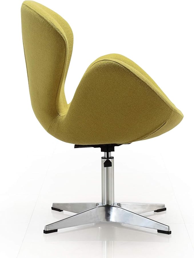 Manhattan Comfort Raspberry Adjustable Swivel Accent Chair with 360° Turn Polished Chrome Base Modern Retro Design Versatile Seat Ideal for Any Room Set of 1 Green