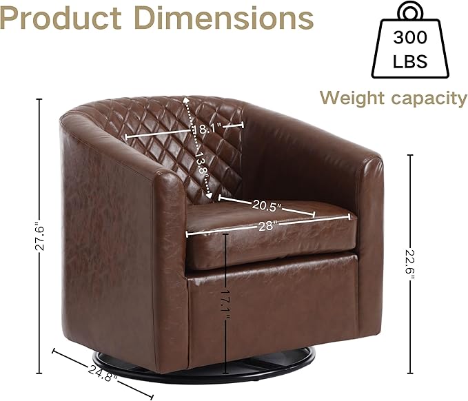 Swivel Rocker Accent ChairModern 360 Degree Swivel Barrel ChairsRound Sherpa Cozy Sofa ChairsGlide Back and Forth Armchair for Living RoomBedroomOfficeBrown