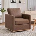Mlmh &amp Kngwa 30.7 Upholstered Swivel Accent Chairs for Living Room Faux Leather Swivel Chair Modern Reading Chairs for Bedroom Office Coffee