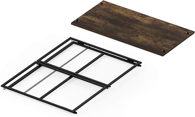 Furinno Riau No Tool/No Assembly/Folding Metal Frame Computer Desk Rustic Oak/Black 39 Inch