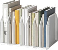 Metal 7 Section File Folder Organizer for Desk | Vertical Office File Holder | Heavy-Duty Mesh Document Sorter for Books Binders Laptops | Desk Organizer7 Sections White