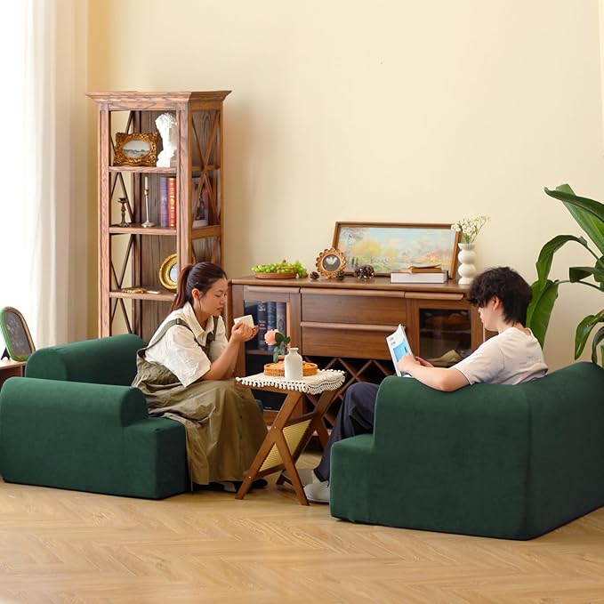 N&ampV Foam Sofa Made with All Foam Great for Livingroon and Bedroom (Green)