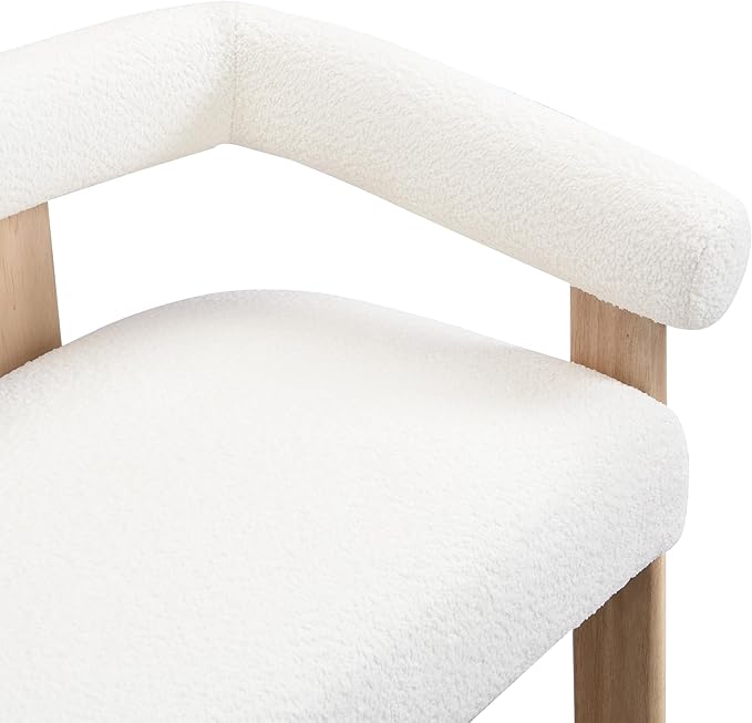 GDFStudio 53.25 Loveseat Sofa with Round Boucle Rrmrest Lightweight Upholstered Small Couch with Rubber Wood Frame Modern Couch with Deep Seat for for Living Room Bedroom Beige
