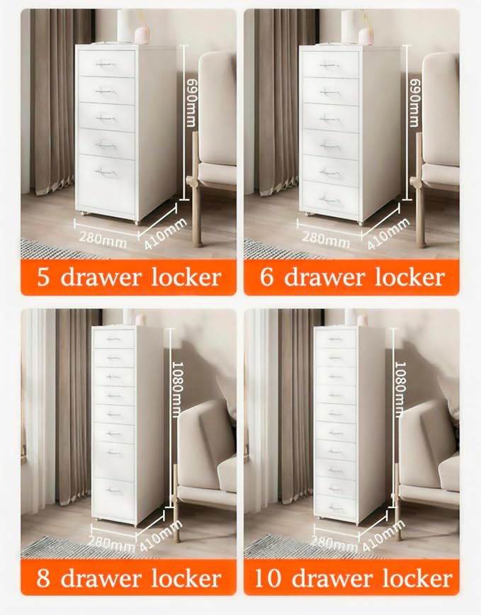Rolling File Cabinet Small Rolling Filing Cabinet for Home Office for A4 Letter-Size Documents