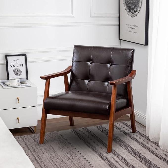 Convenience Concepts Take a Seat Natalie Accent Chair Espresso Faux Leather/Espresso