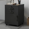 File Cabinet with Lock and Drawer 2-Drawer Vertical Filing Cabinet with Doors Mobile Under Desk Storage Cabinet with 360° Swivel Wheels for Legal/Letter/A4 Documents(Black)